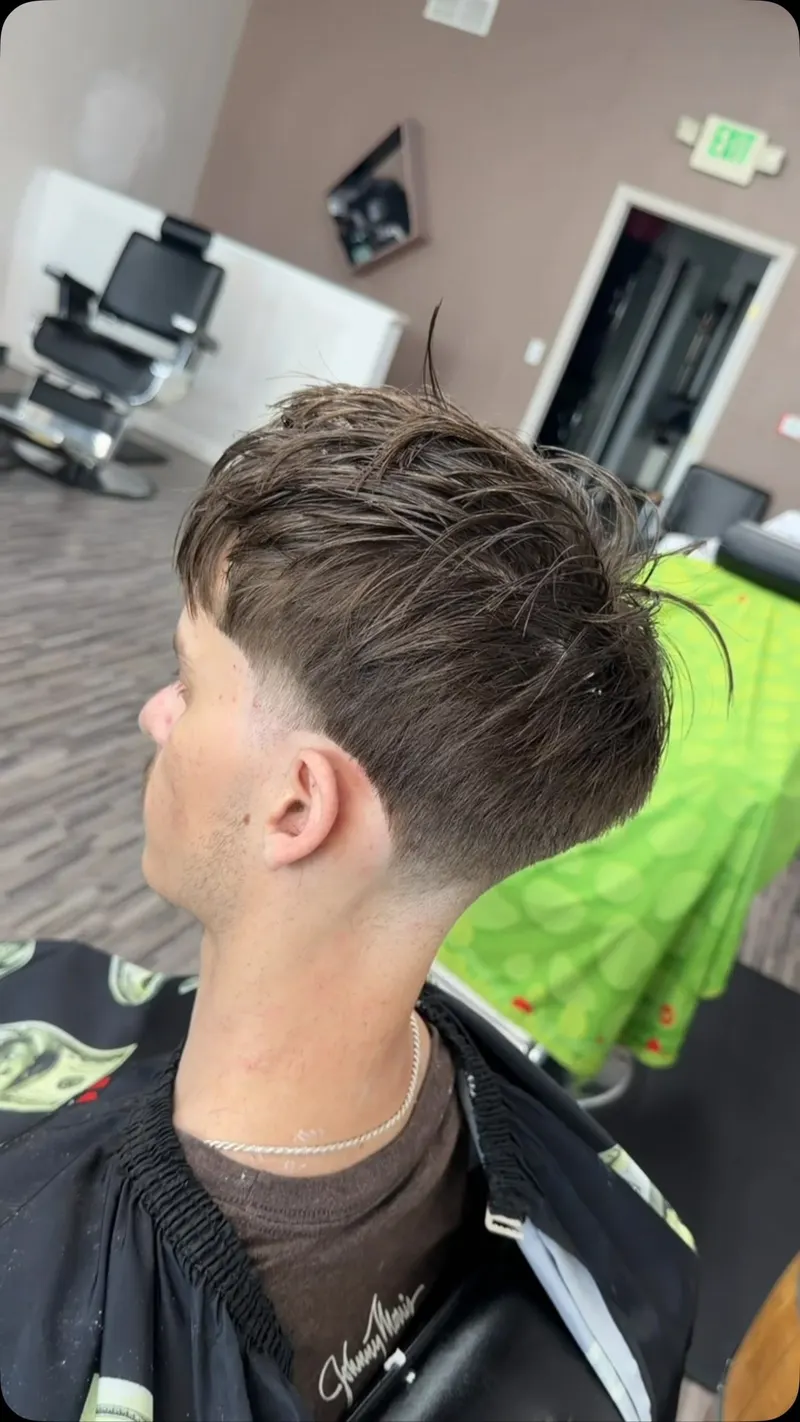 Textured fringe with a taper, cut at Saloon Cuts